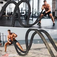 Load image into Gallery viewer, Brobantle Battle Rope 1.5 Inch Diameter,50FT Exercise Workout Ropes for Home Gym Heavy Weighted Training Rope for Working Out