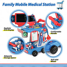 Load image into Gallery viewer, Liberry Doctor Kit for Toddlers Ages 3 4 5, Pretend Kids Doctor Playset with Cart, Costume and Stethoscope, Role Play Medical Toys Birthday Gift for Girls Boys (Blue)