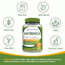 Load image into Gallery viewer, Doctor's Recipes Moringa, Complete Green Superfood, Natural Antioxidant Support, Non-GMO, 240 Vegan Caps, No Caffeine Soy Gluten
