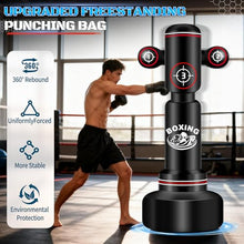 Load image into Gallery viewer, Upgraded Heavy Freestanding Punching Bag for Adults Teens, 70'' Heavy Boxing Bag with Boxing Gloves, Men Women Standing Kickboxing Bag, Kickboxing Bags for Beginners Training MMA Fitness Home Gym