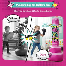 Load image into Gallery viewer, COMMOUDS 67inch Punching Bag for Kids, Inflatable Kids Boxing Set with Gloves, Fast Rebound Punching Bag for Practicing Karate, Taekwondo, MMA, Christmas/Birthday Gift for Boys Girls, Ages 6-14 (Pink)