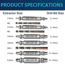 Load image into Gallery viewer, DOAHO 9 PCS Damaged Screw Extractor Set,6 PCS HSS 4341 Screw Extractor Remover Kit and 3 PCS Twist Drill Bit Kit for Stripped Screws & Drill Bit Tools,Holiday or Birthday Gift for Men