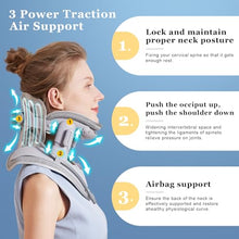 Load image into Gallery viewer, Cervical Neck Traction Device, Adjustable Cervical Traction Device with 3 Power Traction, 8 Airbag Support for Neck Pain Relief Neck Stretcher Air Pump Neck Brace