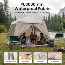 Load image into Gallery viewer, ABORON Inflatable Camping Tent, 4–6 Person Dome Blow Up Tent with Hand Pump, Easy Setup & Ventilated, Waterproof Outdoor Camping Tent for Camping, Backyard, Beach & Picnic