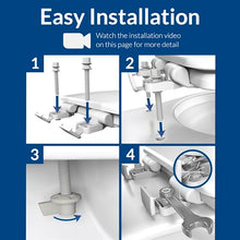 Load image into Gallery viewer, Mayfair Linden Slow Close Toilet Seat, Non Slip Heavy Duty Wood, Easy Install, Made in USA, Elongated, White, 4 Pack