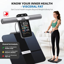 Load image into Gallery viewer, ABLEGRID 8-Electrode Digital Smart Bathroom Scale for Body Weight and Fat Percentage,Full Body Composition Analyzer with Gradient Trends Display,12.2" Platform Handle BMI Weighing Machine,400lb