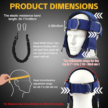 Load image into Gallery viewer, Fitness Neck Head Harness Trainer, Adjustable Chin Workout Strap and Head Harness Strength with 30 Lb Resistance Bands, Neoprene Neck Workout Exerciser for Weight Lifting, Home and Gym Equipment, Blue