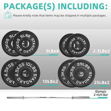 Load image into Gallery viewer, Fitvids 2 Inch Olympic Barbell Weight Plates and Bar Set, 5 FT Barbell Bar