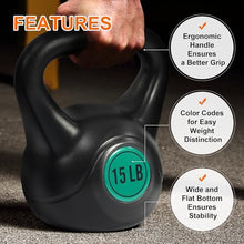 Load image into Gallery viewer, Fitvids Kettlebell Sets 3 Piece Strength Training KettleBells Weight Set 5lb, 10lb, 15lb Kettle Bell