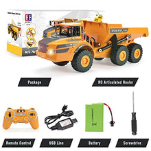 Load image into Gallery viewer, DOUBLE E Volvo RC Dump Truck Toy for Kids, Articulated Hauler, Remote Control Construction Toys Vehicles