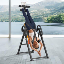 Load image into Gallery viewer, VEVOR Inversion Table, 300lbs Capacity Heavy Duty Inversion Table, Decompression Back Stretcher Machine, Strength Training Equipment with Headrest, Ankle Lock, Adjustable Protective Belt, Orange/Black
