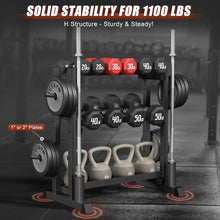 Load image into Gallery viewer, 3-Tier Dumbbell Rack, 1100LB Capacity Adjustable Weight Rack for Home Gym-(Rack Only)