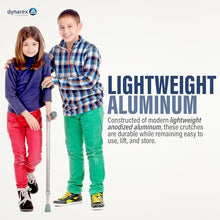 Load image into Gallery viewer, Dynarex Forearm Crutches, Push-Button Height Adjustment, Comfortable Hand Grips, 1 Pair (Youth)