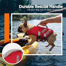 Load image into Gallery viewer, LeLePet Dog Life Jacket, High Flotation Swim Vest for Dogs M Red