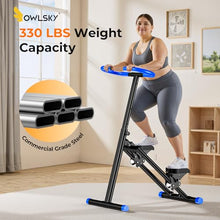 Load image into Gallery viewer, OWLSKY Stair Stepper for Home, Folding Vertical Climber Exercise Machine with Stable Triangular Frame, Smooth & Quiet Motion, Full Body Workout Equipment, Supports 330 LBS