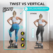 Load image into Gallery viewer, ZIWWVY- Mini Twist Stepper with Resistance Bands and Mat, Stepper Machine with 330LBS Weight Capacity, Stepper for Men and Women Full Body Workout, Adjustable Step Height, Smooth and Quiet
