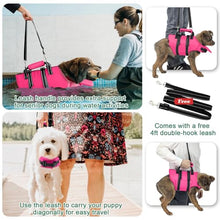 Load image into Gallery viewer, Fragralley Dog Life Jacket with Self-Locking Zipper, High-Buoyancy Ripstop Dog Swimming Vest, Floating Vest with Rescue Handle for Swimming and Boating, PFD Available for Small, Medium, and Large Dogs