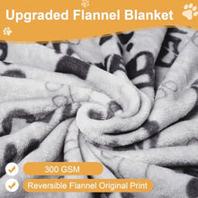Load image into Gallery viewer, Gowyeg Dog Blankets for Large Dogs Upgraded, Dog Cat Flannel Blankets Washable, Cute Bone Paw Print Blanket for Bed Cover, Couch, Crate, 80x60 inch