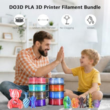 Load image into Gallery viewer, DO3D Silk PLA 2 Color in 1 Coextrusion 3D Printer Filament Bundle: White/Red, White/Blue, Blue/Purple, Lime GreenBlue, RedGold, RedBlack, GoldBlack, PurpleBlack, 2Kg Dual Color Silk PLA, 250g x 8