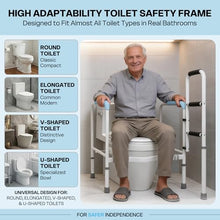 Load image into Gallery viewer, 665lbs Toilet Safety Rail - Medical Grade Heavy Duty Bariatric Support Frame - No-Drill Stand Assist with Vacuum Suction Cup & Foam Handles - Adjustable Height & Width for Seniors, Post-Surgery