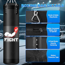 Load image into Gallery viewer, Punching Bag for Adults Teens, 4FT Oxford Heavy Boxing Bag Set with 12 OZ Boxing Gloves, Suitable for MMA Karate Kickboxing Boxing Muay Thai Training at Home or Gym - Unfilled