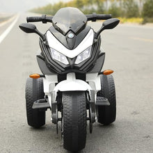 Load image into Gallery viewer, Kids Motorcycle Ride-On Motorbike 3-Wheels Battery Powered Rechargeable 12V Ride-On Toy with PU Seat Training Wheels (White)