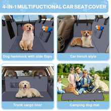 Load image into Gallery viewer, ZRRAJOY Dog Car Seat Cover for Back Seat, Waterproof Protector with Side Flaps, Scratchproof Hammock, Non-Slip Bottom for Cars/Trucks/SUVs (Grey)
