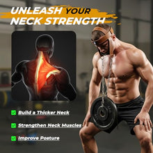 Load image into Gallery viewer, Leather Neck Harness for Weight Lifting – Adjustable Head Strap with Heavy-Duty Steel Chain & Microfiber Padding – Neck Exerciser for Bodybuilding, Boxers & Gym Workout (Brown)