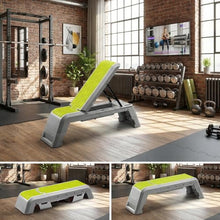 Load image into Gallery viewer, leikefitness Multifunctional Aerobic Deck with Cord Workout Platform Adjustable Dumbbell Bench Weight Bench Professional Fitness Equipment for Home Gym GM5820(Green)
