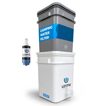 Load image into Gallery viewer, Uzima UZ-2 Camping Water Filter and Drinking Water Filter System, Portable Survival Camping Essentials, Backpacking Purification Gear for Glamping, Hiking, and Hunting Essentials and Military Gear