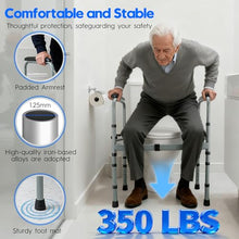 Load image into Gallery viewer, Toilet Safety Rail for Seniors – Adjustable & Foldable Toilet Safety Frame with Padded Handles, Stand Alone Bathroom Safety Rail & Toilet Support for Elderly, Fits Most Toilets, 350 lb Capacity