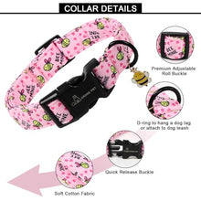 Load image into Gallery viewer, ARING PET Bee Dog Collar, Cute Spring Summer Pink Yellow Honeybees Pet Collars for Puppy Small Medium Large Boy Girl Dogs-XL