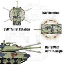 Load image into Gallery viewer, KAIM 1/24 RC Tank,Remote Control Tank for Boys with Smoke, Lights & Sounds