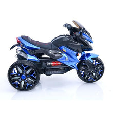 Load image into Gallery viewer, 3-Wheel Ride-On Toy Motorbike with Lighting Wheels, Music Player (Connect with Phone) and Hand Drive (Blue)
