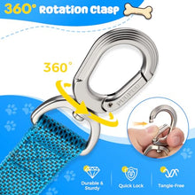 Load image into Gallery viewer, Heavy Duty Dog Leash with Easy Lock Metal Clip, Reflective, Padded Handle - Durable 4ft 8ft Walking Training Leash for Large, Medium, Small Dogs, Jogging, Hiking, and Outdoor Use (Blue, 6 FT)