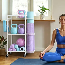 Load image into Gallery viewer, HASAKIESAA Weight Cart Home Gym Storage Rack with Wheels for Dumbbells