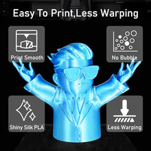 Load image into Gallery viewer, DO3D Silk Peacock Blue PLA Satin Shiny 3D Printer Filament, 1.75mm Diameter 1kg Spool 2.2lbs for FDM 3D Printers