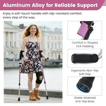 Load image into Gallery viewer, Crutches for Adults 3-Angle Adjustable Forearm Crutches Non-Slip Handles with EVA Elbow Support