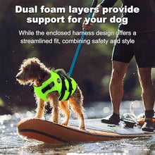 Load image into Gallery viewer, Dogcheer Dog Harness Life Jacket, High Buoyancy Neoprene Dog Life Vest for Swimming Boating, Adjustable Puppy Swim Vest Reflective Pet Float Vest for Small Medium Large Dogs - Green, M