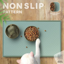 Load image into Gallery viewer, Dog Food Mat - 24x15 Raised Edges Dogs Mat for Food and Water Prevent Spill, Waterproof Cat Food Mats Protect Floors, Easy Clean Dog Bowl Mats for Food and Water, Silicone Pet Feeding Placemats