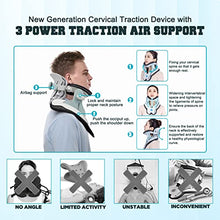 Load image into Gallery viewer, ALLILUYAA Cervical Neck Traction Device,Electric Air Pump Neck Stretcher Cervical Traction Device,with 3 Power Traction and 8 Airbag Support,Neck Brace which Decompresses the Neck and Relieves