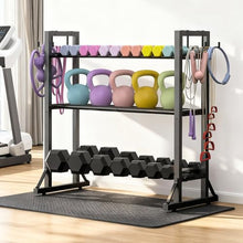 Load image into Gallery viewer, 3-Tier Adjustable Dumbbell Rack Stand - Heavy-Duty Carbon Steel Weight Storage Organizer(dumbbell rack stand only)