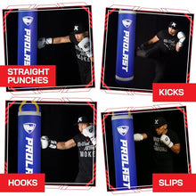 Load image into Gallery viewer, PROLAST Heavy Punching Kicking Bag for Adults, Boxing, MMA, Martial Arts, Muay Thai, Strength Training Equipment, Filled, 5ft, 100 lbs, Vertical Logo, Blue