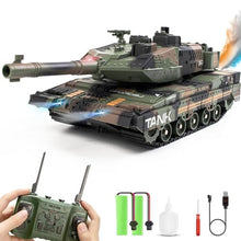 Load image into Gallery viewer, Hitish RC Tank - 2.4Ghz Remote Control Army Tank Toys with Auto Demo Sound Light Smoke - Army Green