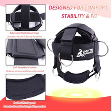 Load image into Gallery viewer, Adjustable Neck Harness with Pulley System & Resistance Bands – Multi-Directional Neck Weight Lifting Training for Strength, Stability & Posture – Padded Head Strap for Athletes & Fitness