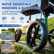 Load image into Gallery viewer, BlessReach Knee Scooter Steerable Knee Walker for Foot Injuries Compact Crutch Alternative with Dual Braking System (Green)