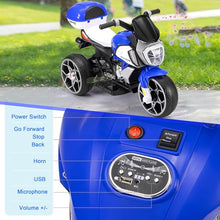 Load image into Gallery viewer, 6V Kids Electric Motorcycle, 3 Wheels Ride on Motorbike for Boys Girls Ages 3-8, Connect with Phone