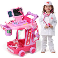 Load image into Gallery viewer, Liberry Doctor Kit for Toddlers Ages 3 4 5, Pretend Kids Doctor Playset with Cart, Costume and Stethoscope, Role Play Medical Toys Birthday Gift for Girls Boys (Pink)