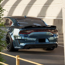 Load image into Gallery viewer, STSEV01 Rear Wickerbill Spoiler Wing Fit for Dodge Charger SE/SXT/SRT/GT/RT/Daytona/Scat Pack 2011-2023, Glossy Black Hellcat Style Spoiler + Smoked Wicker Bill Exterior Accessories