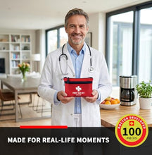 Load image into Gallery viewer, Protect Life Doctor Developed Mini First Aid Kit, 100 Piece Waterproof Emergency Kit for Car, Boat, Camping & Travel, Includes Emergency Blanket, Tourniquet & First Aid Guide